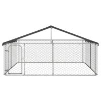 vidaXL Hundgård för utomhusbruk med tak 300x300x150 cm - Bild 2