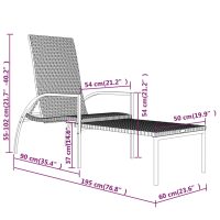 vidaXL Solsäng med fotstöd PE konstrotting brun - Bild 9