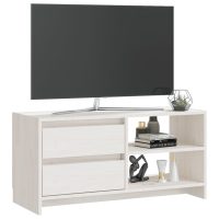 vidaXL TV-bänk vit 80x31x39 cm massiv furu - Bild 4