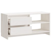 vidaXL TV-bänk vit 80x31x39 cm massiv furu - Bild 9