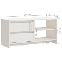 vidaXL TV-bänk vit 80x31x39 cm massiv furu - Bild 11