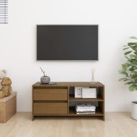 vidaXL TV-bänk honungsbrun 80x31x39 cm massiv furu - Bild 3