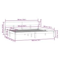 vidaXL Sängram svart massiv furu 180x200 cm - Bild 9