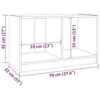 vidaXL TV-bänk grå 70x33x42 cm massiv furu - Bild 8