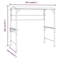 vidaXL Paviljong med tak 220x110x200 cm gräddvit - Bild 7