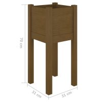 vidaXL Odlingslådor 2 st honungsbrun 31x31x70 cm massiv furu - Bild 8