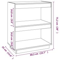 vidaXL Bokhylla svart 60x35x71 cm massiv furu - Bild 8