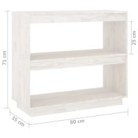 vidaXL Bokhylla vit 80x35x71 cm massiv furu - Bild 8