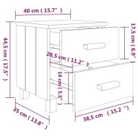 vidaXL Sängbord HAMAR ljusgrå 40x35x44,5 cm massiv furu - Bild 7