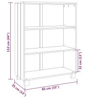 vidaXL Bokhylla HAMAR vit 85x35x112 cm massiv furu - Bild 7