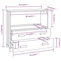 vidaXL Byrå HAMAR mörkgrå 85x35x80 cm massiv furu - Bild 8