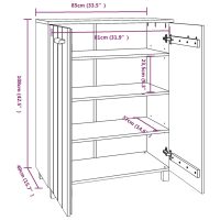 vidaXL Skoskåp HAMAR honungsbrun 85x40x108 cm massiv furu - Bild 8