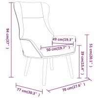 vidaXL Vilstol gräddvit tyg - Bild 8