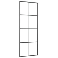 vidaXL Skjutdörr svart 76x205 cm ESG glas och aluminium - Bild 3