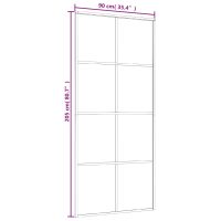 vidaXL Skjutdörr svart 90x205 cm ESG-glas och aluminium - Bild 6