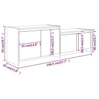 vidaXL TV-bänk vit högglans 146,5x35x50 cm konstruerat trä - Bild 8