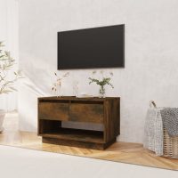 vidaXL Tv-bänk rökfärgad ek 70x41x44 cm konstruerat trä - Bild 3