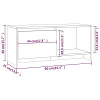 vidaXL Tv-bänk rökfärgad ek 90x35x40 cm konstruerat trä - Bild 8