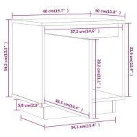 vidaXL Sängbord vit 40x30x40 cm massiv furu - Bild 9