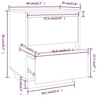 vidaXL Sängbord 2 st svart 40x35x50 cm massiv furu - Bild 11