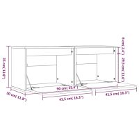 vidaXL Väggskåp 2 st 45x30x35 cm massiv furu - Bild 12