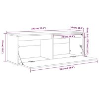 vidaXL Väggskåp grå 100x30x35 cm massiv furu - Bild 11