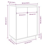 vidaXL Skoskåp vit 60x35x80 cm massiv furu - Bild 9