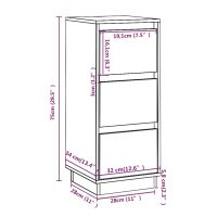 vidaXL Byråer 2 st 32x34x75 cm massiv furu - Bild 8