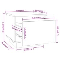 vidaXL Sängbord 2 st vit 35x34x32 cm massiv furu - Bild 10