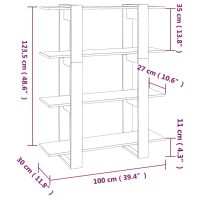 vidaXL Bokhylla/rumsavdelare sonoma-ek 100x30x123,5 cm - Bild 7