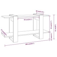 vidaXL Bokhylla betonggrå 100x30x51 cm konstruerat trä - Bild 6