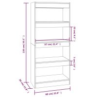 vidaXL Bokhylla/Rumsavdelare vit högglans 60x30x135 cm konstruerat trä - Bild 7