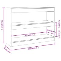 vidaXL Bokhylla/Rumsavdelare svart 100x30x72 cm - Bild 7