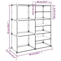 vidaXL Skohylla transparent 84x31,5x93 cm PP - Bild 7