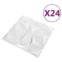 vidaXL 3D Väggpaneler 24 st 50x50 cm diamant vit 6 m² - Bild 2