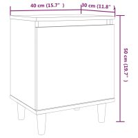 vidaXL Sängbord med massiva träben rökfärgad ek 40x30x50 cm - Bild 8