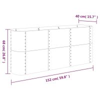 vidaXL Odlingslåda pulverlackerat stål 152x40x68 cm antracit - Bild 6