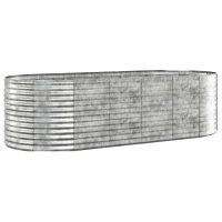 vidaXL Odlingslåda pulverlackerat stål 249x100x68 cm silver - Bild 2