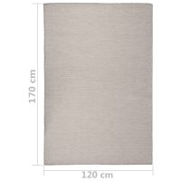 vidaXL Utomhusmatta plattvävd 120x170 cm taupe - Bild 6