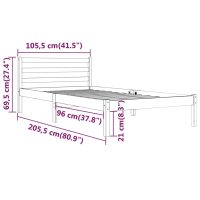 vidaXL Sängram massiv furu 100x200 cm vit - Bild 8