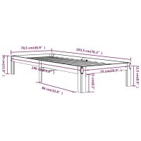 vidaXL Sängram massivt trä 75x190 cm - Bild 8