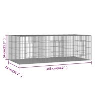 vidaXL Kaninhage 3 paneler 163x79x54 cm galvaniserat järn - Bild 7