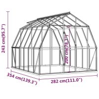 vidaXL Växthus med basram antracit 9,53 m² aluminium - Bild 8