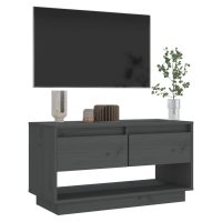 vidaXL Tv-bänk grå 74x34x40 cm massiv furu - Bild 3