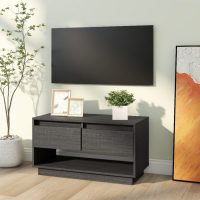 vidaXL Tv-bänk grå 74x34x40 cm massiv furu - Bild 4