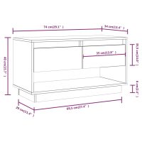 vidaXL Tv-bänk grå 74x34x40 cm massiv furu - Bild 10