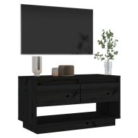 vidaXL Tv-bänk svart 74x34x40 cm massiv furu - Bild 3