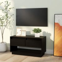 vidaXL Tv-bänk svart 74x34x40 cm massiv furu - Bild 4