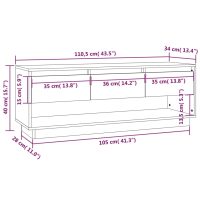 vidaXL Tv-bänk svart 110,5x34x40 cm massiv furu - Bild 9