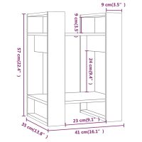 vidaXL Bokhylla/rumsavdelare vit 41x35x57 cm massiv furu - Bild 8